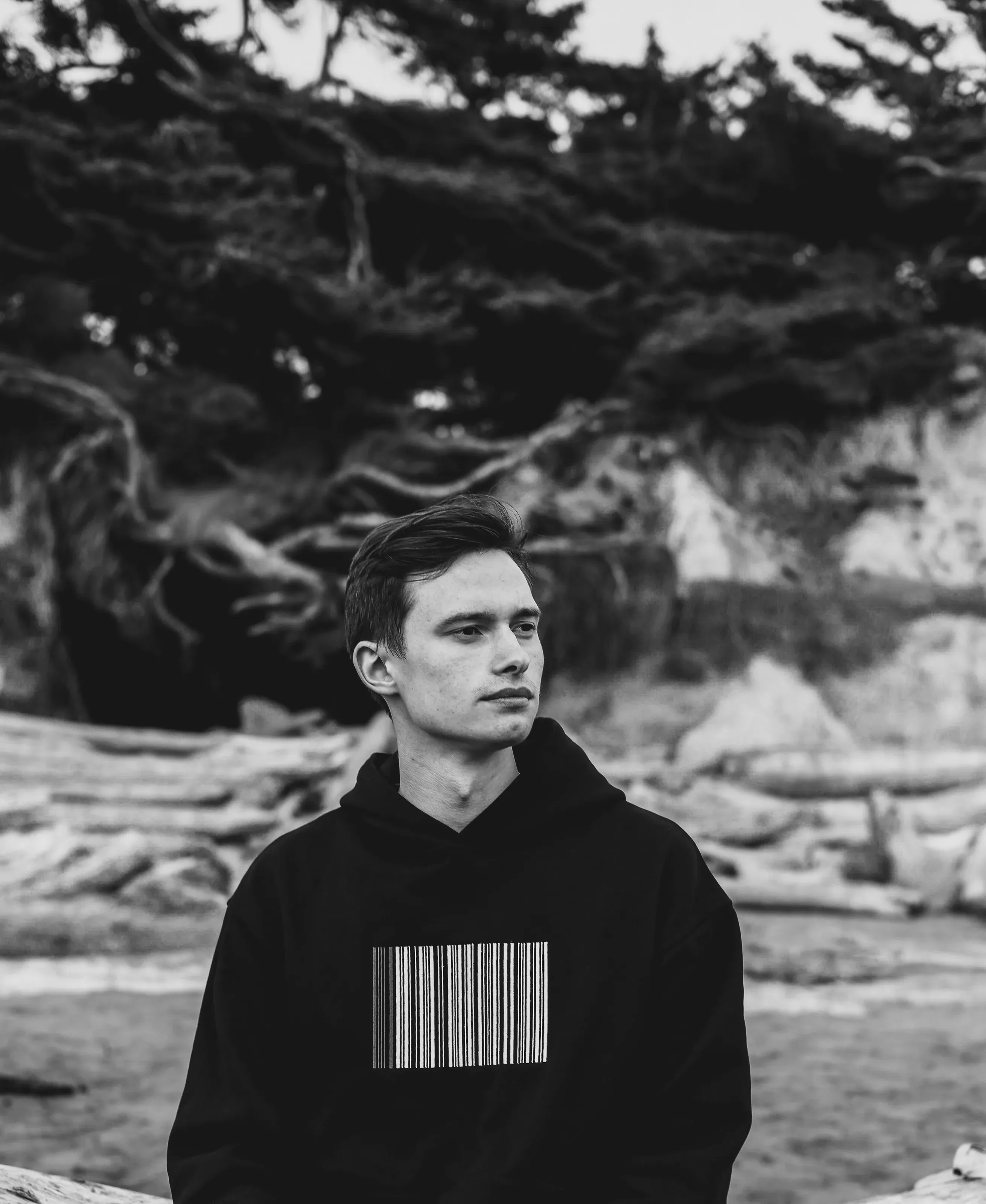 Black-and-white portrait for Neralexin Photography
